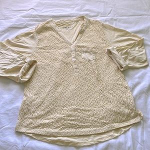 Nine West large top lemon yellow 3/4 sleeve